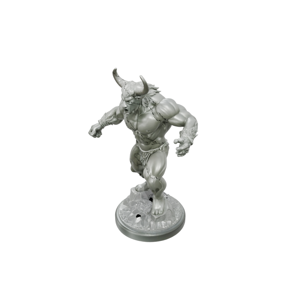 Crystal Minotaur Gladiator — tabletop minis 3D print model, STL
