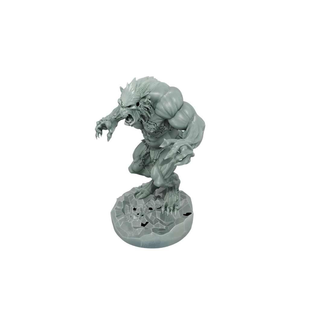 Crystal Cave Troll — tabletop minis 3D print model, STL