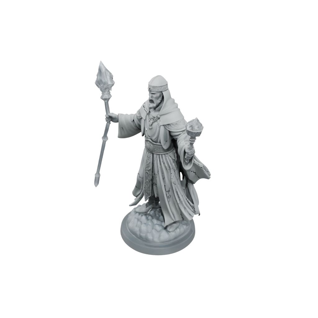 Crystal Cleric Priest With Mace — tabletop minis 3D print model, STL