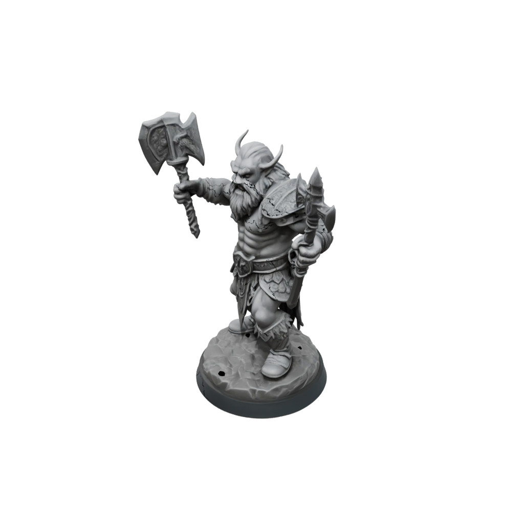 Crystal Dwarf Warrior With Battleaxe — tabletop minis 3D print model, STL