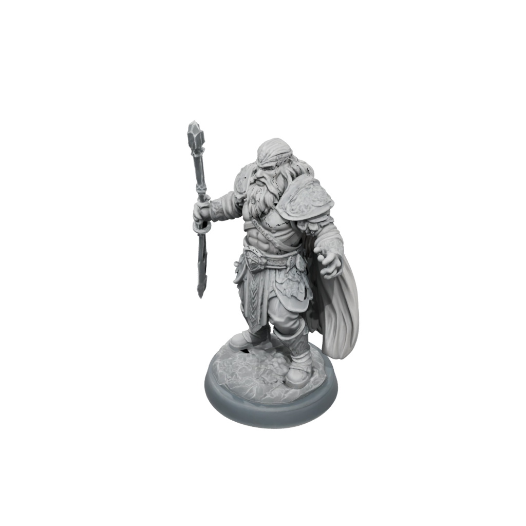 Crystal Dwarven Cleric — tabletop minis 3D print model, STL