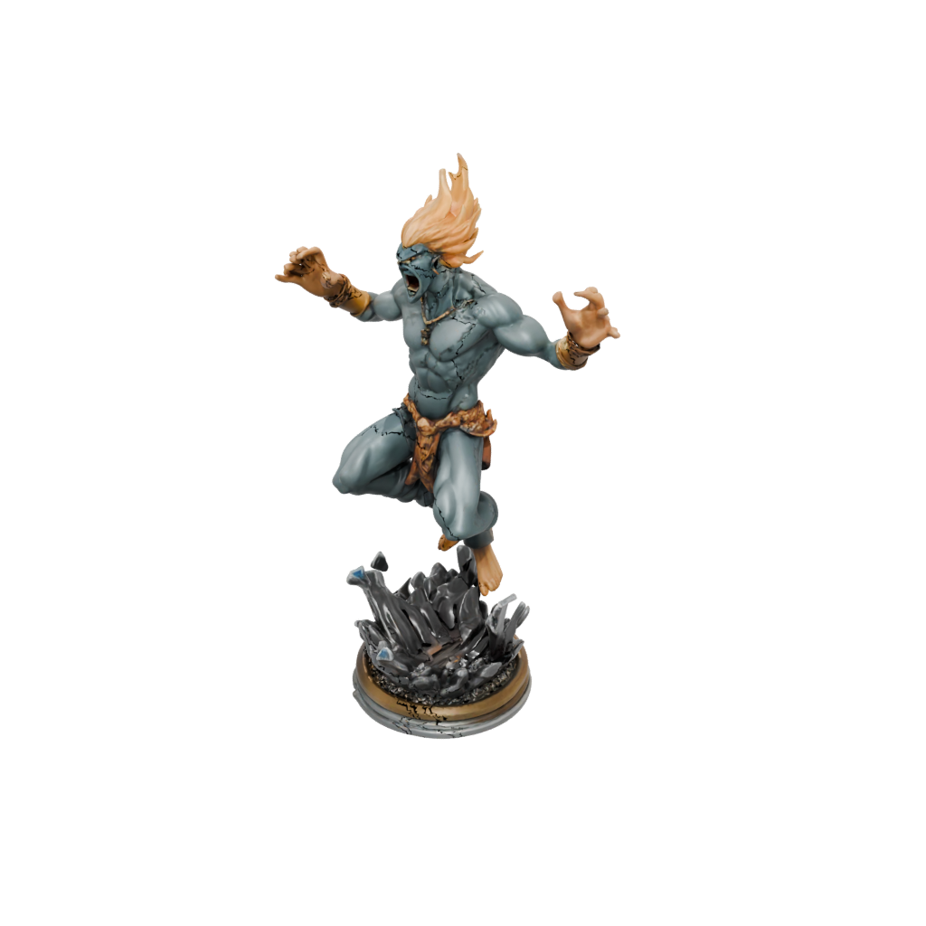 Crystal Fire Genie Efreet — tabletop minis 3D print model, STL
