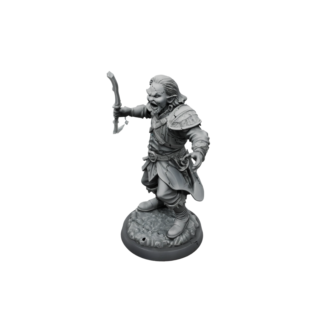 Crystal Halfling Bard — tabletop minis 3D print model, STL