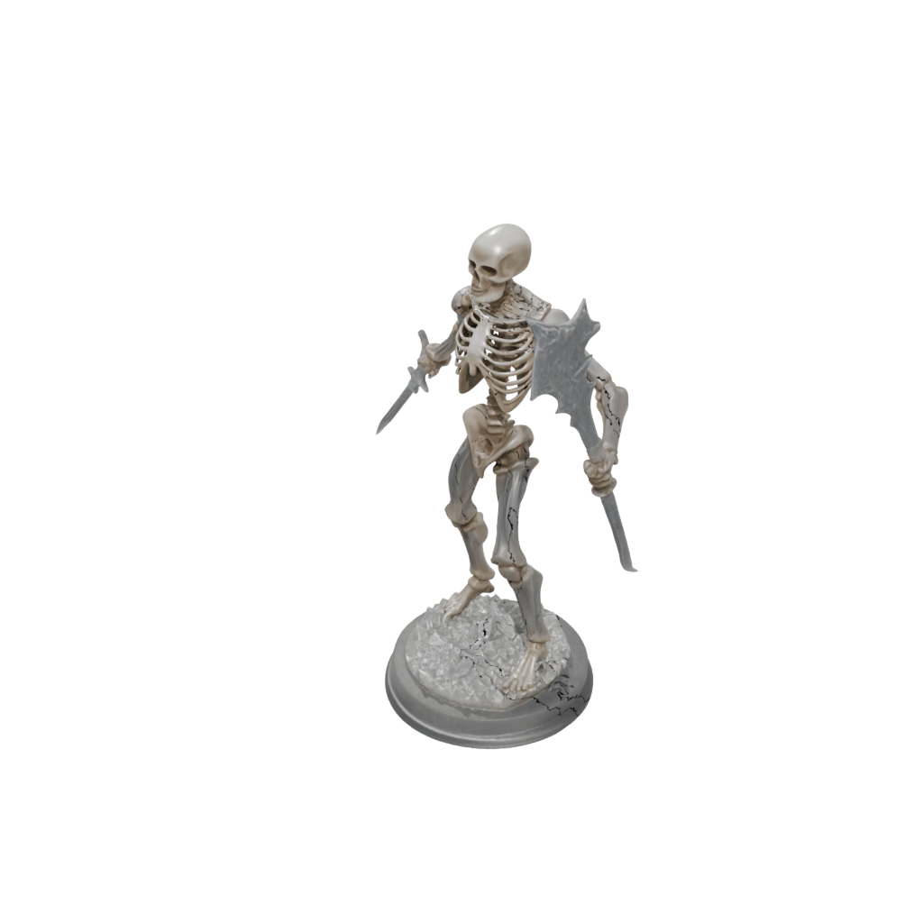 Crystal Skeleton Warrior — tabletop minis 3D print model, STL