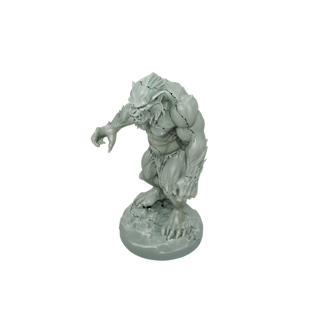 Crystal Cave Troll — tabletop minis 3D print model, STL