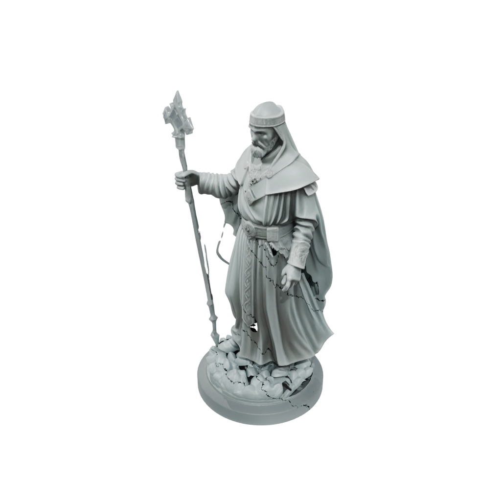 Crystal Cleric Priest With Mace — tabletop minis 3D print model, STL