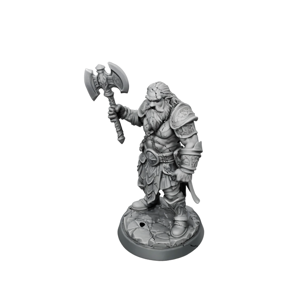 Crystal Dwarf Warrior With Battleaxe