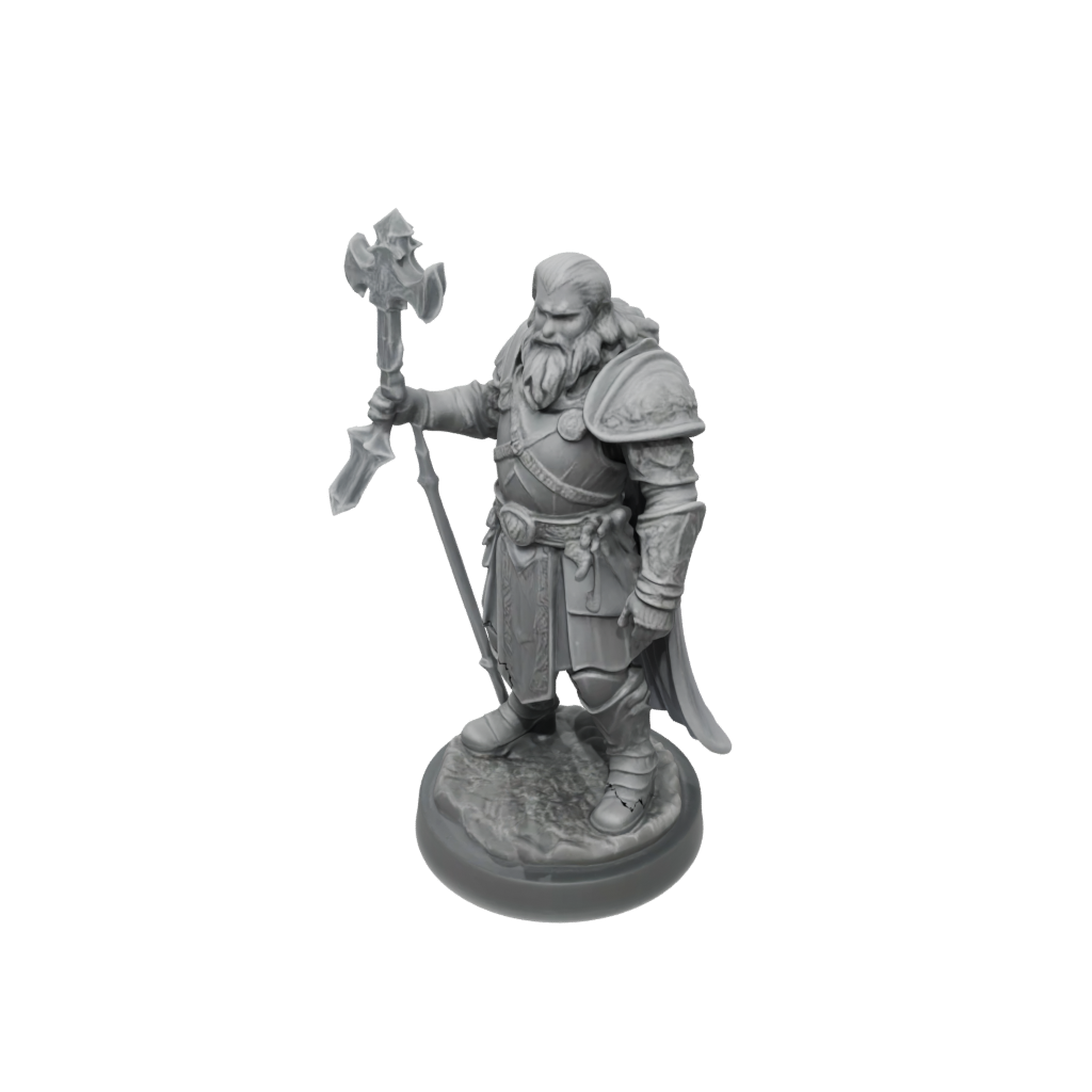 Crystal Dwarven Cleric — tabletop minis 3D print model, STL
