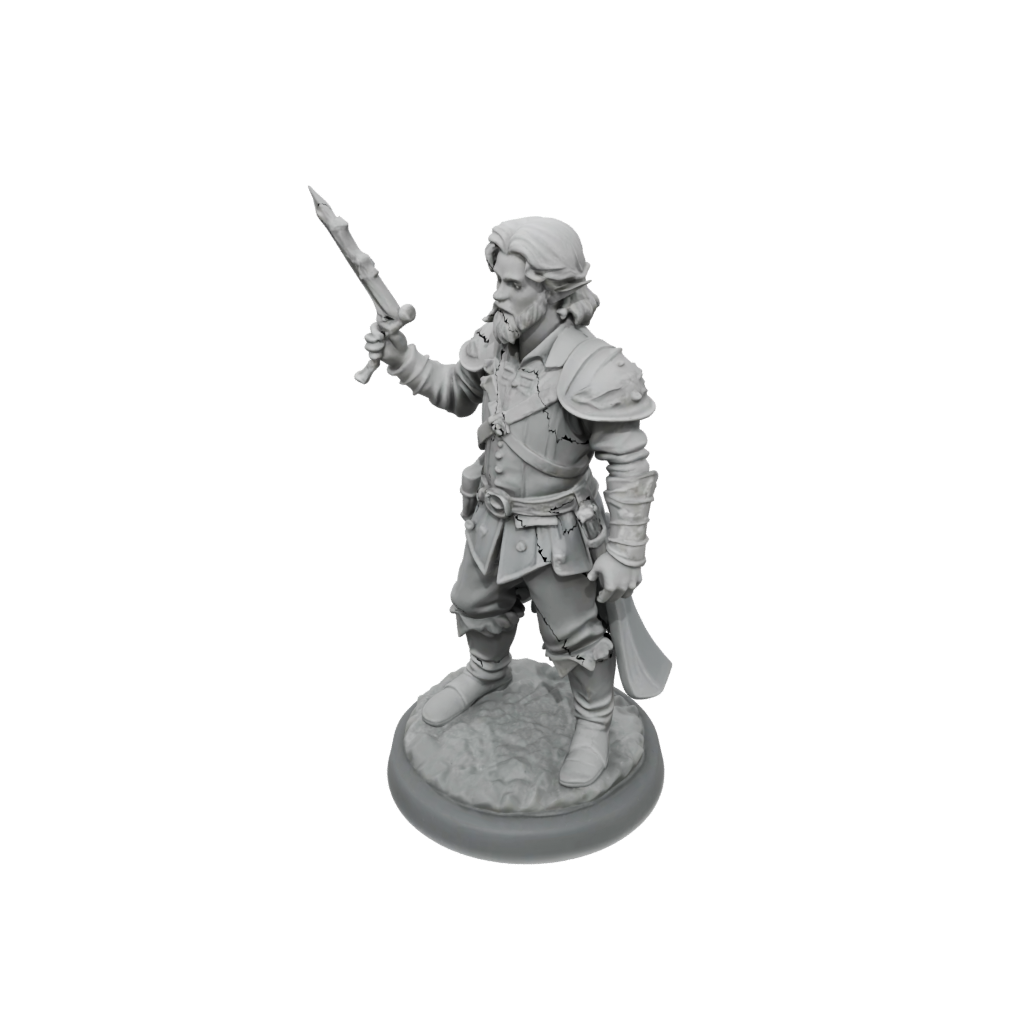 Crystal Halfling Bard — tabletop minis 3D print model, STL