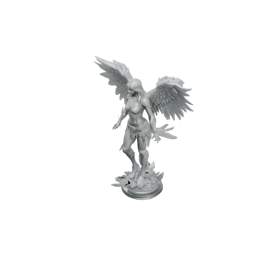 Crystal Harpy Raider — tabletop minis 3D print model, STL