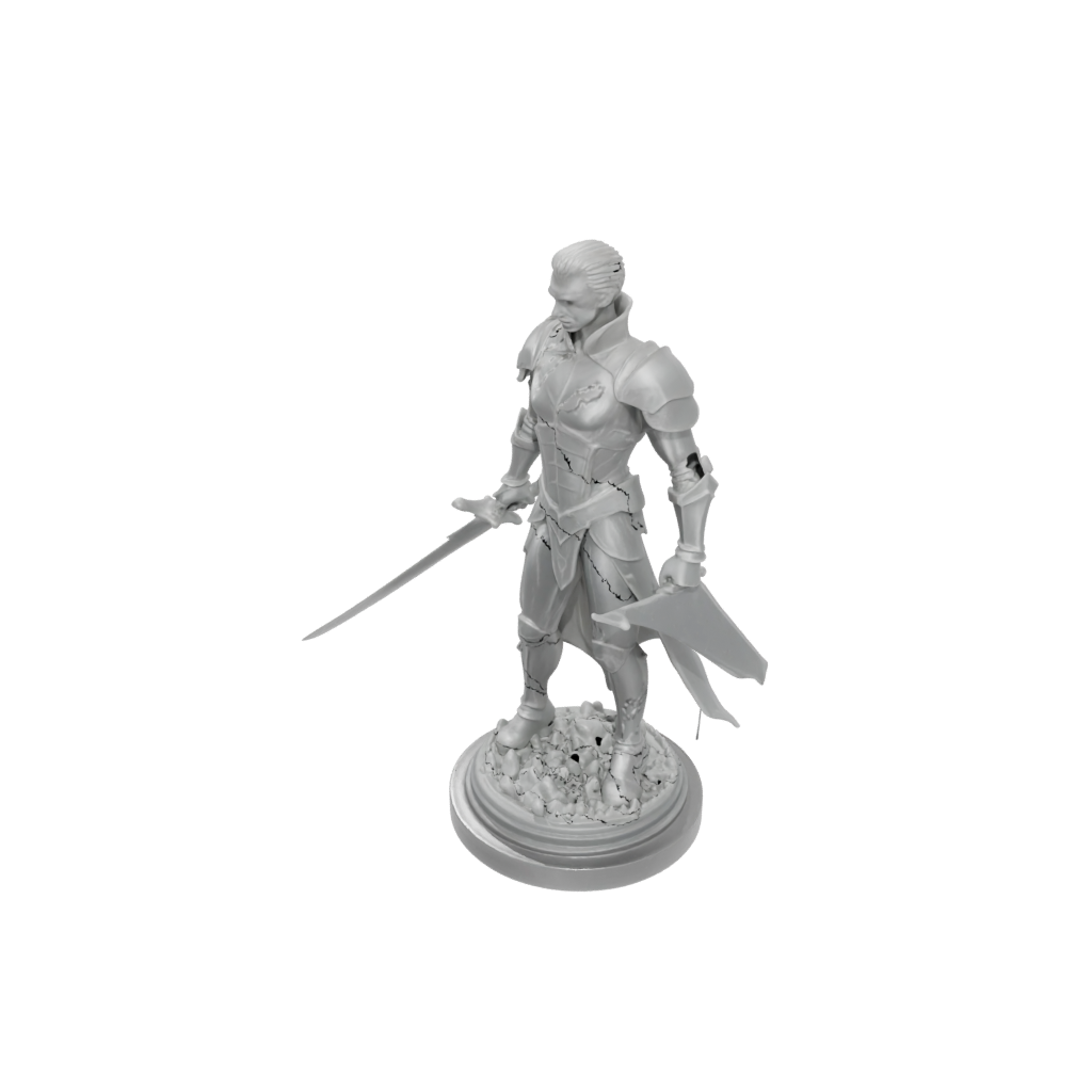 Crystal Human Swordmaster — tabletop minis 3D print model, STL