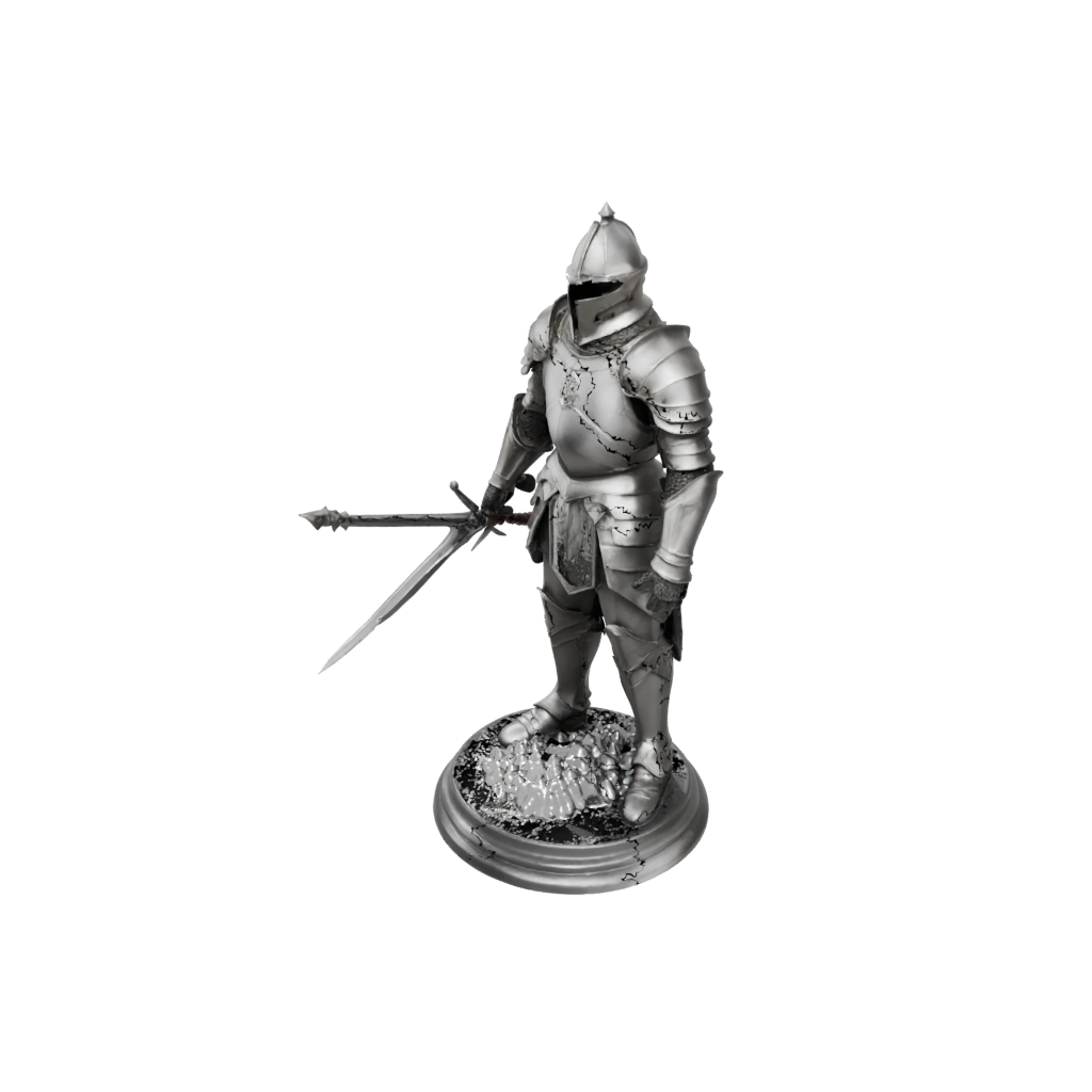 Crystal Knight In Full Plate Armor — tabletop minis 3D print model, STL