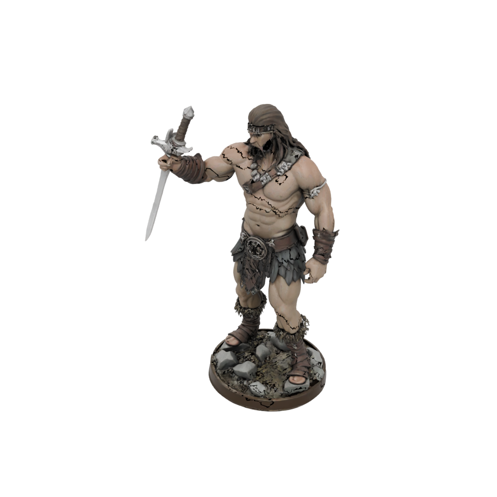 Barbarian With Greatsword — tabletop minis 3D print model, STL