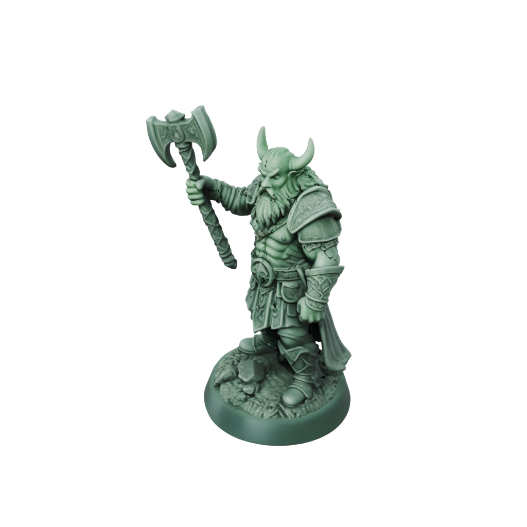 Glow Dwarf Warrior With Battleaxe