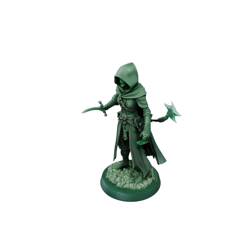 Glow Hooded Rogue With Daggers