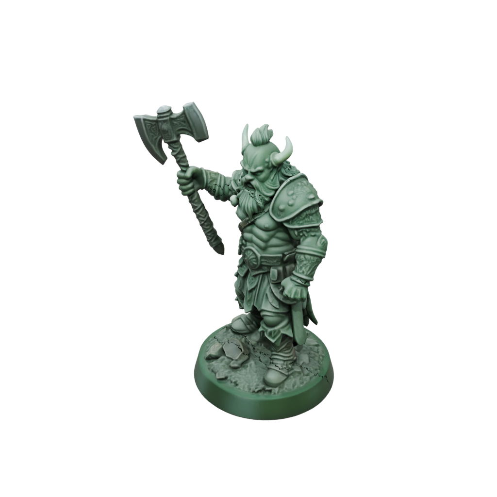 Glow Dwarf Warrior With Battleaxe