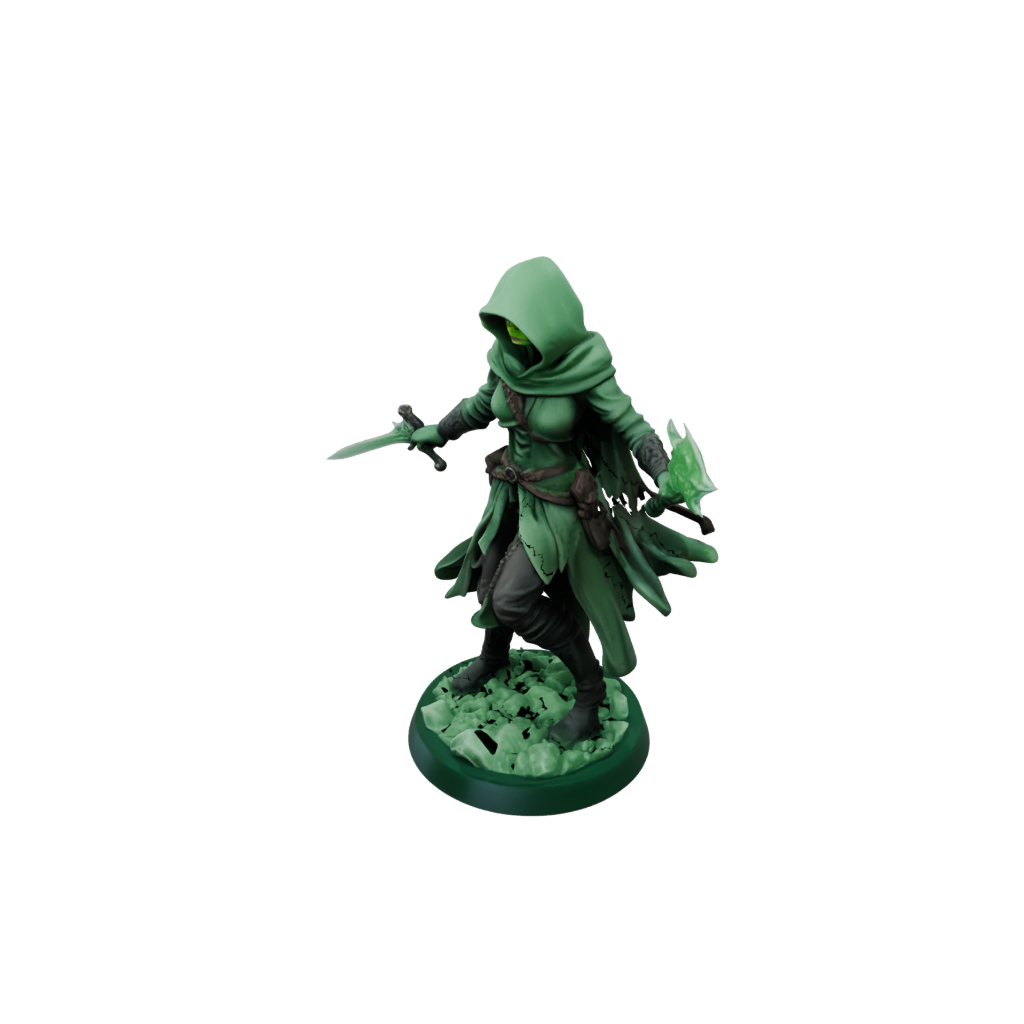 Glow Hooded Rogue With Daggers