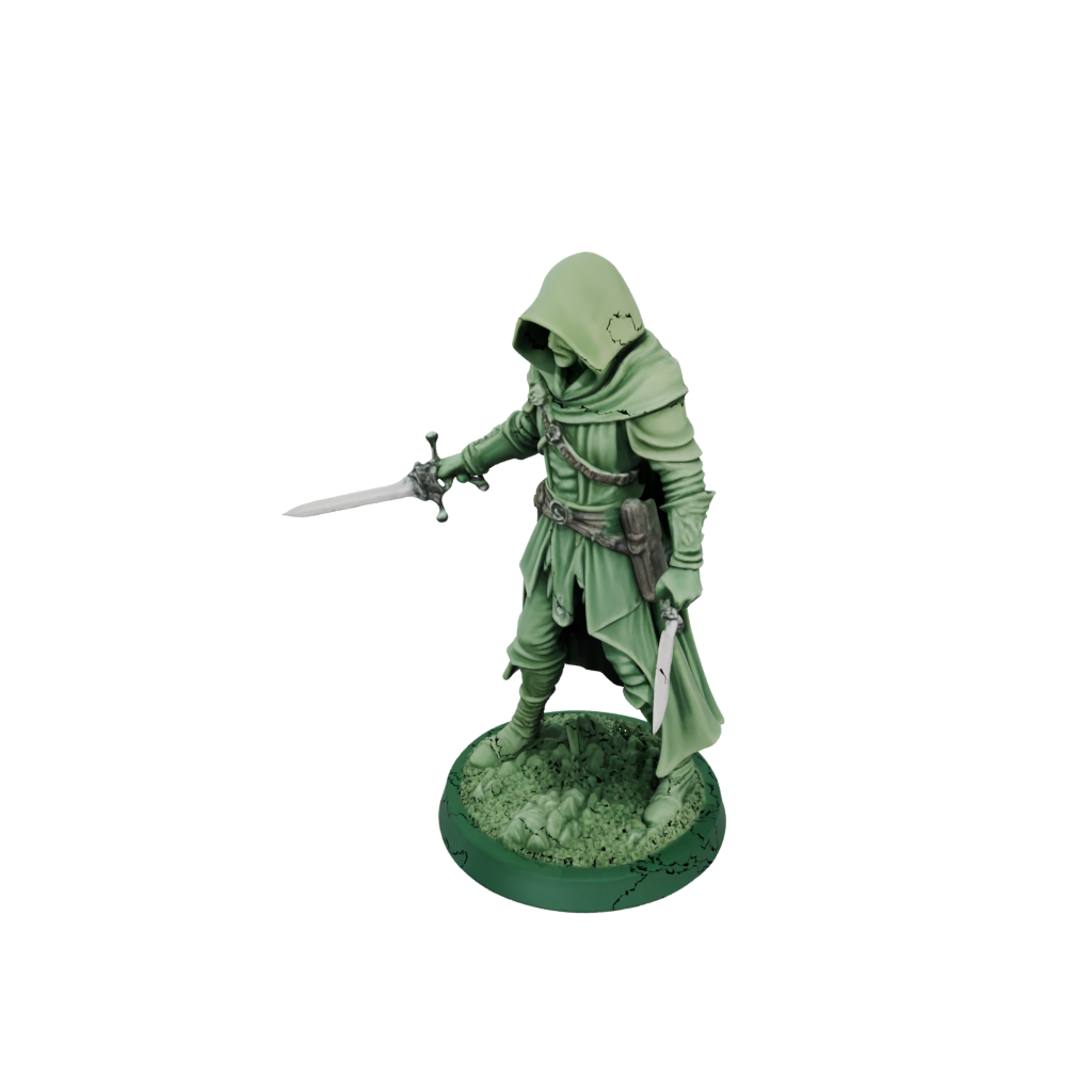 Glow Hooded Rogue With Daggers