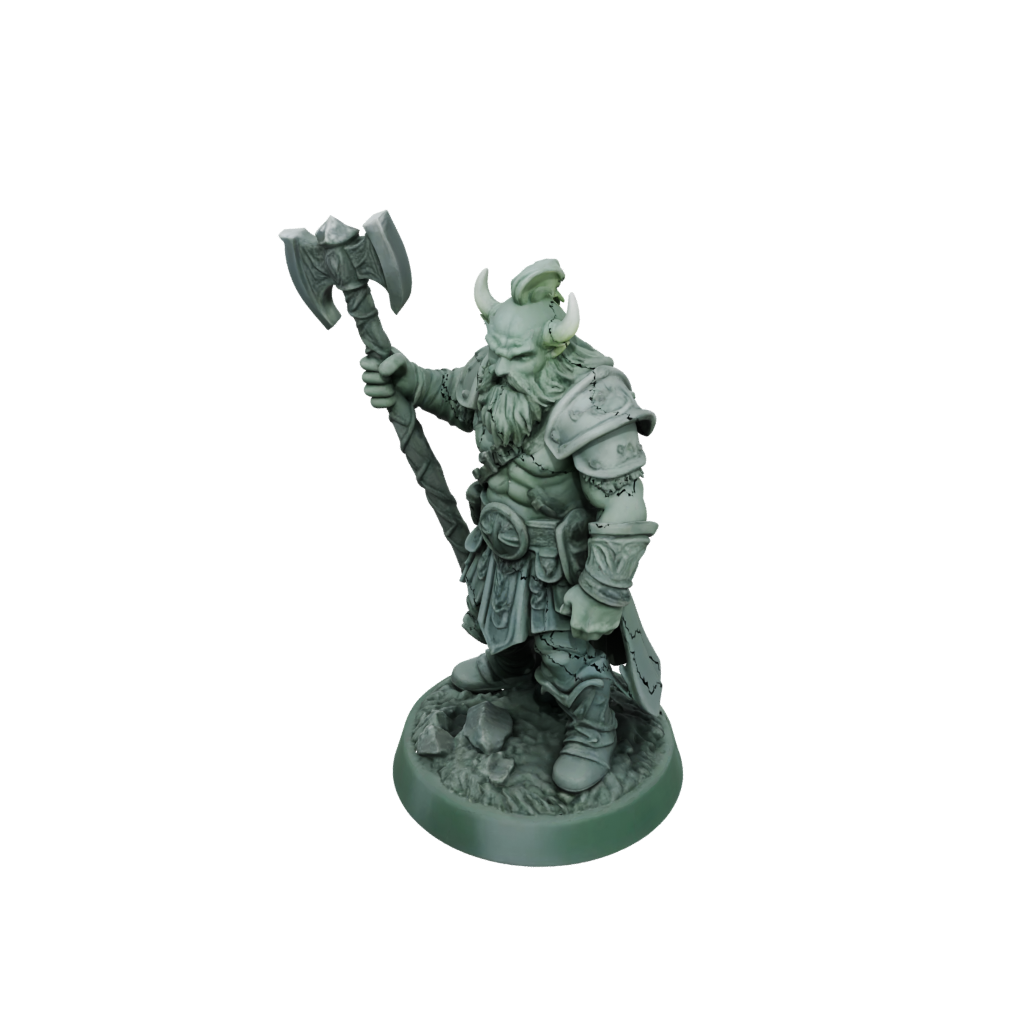 Glow Dwarf Warrior With Battleaxe