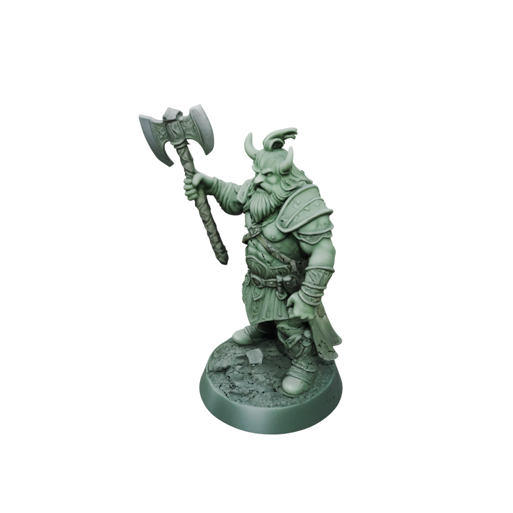 Glow Dwarf Warrior With Battleaxe