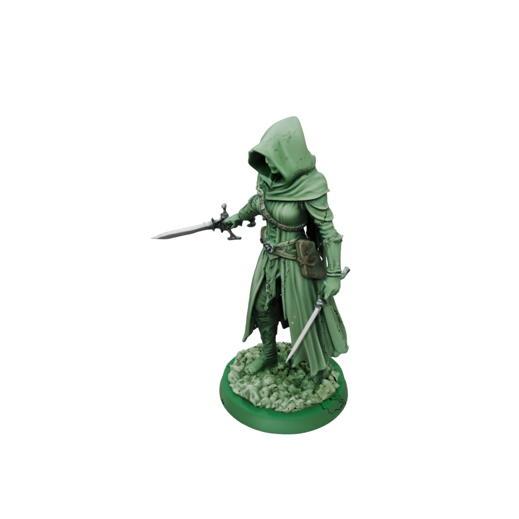 Glow Hooded Rogue With Daggers