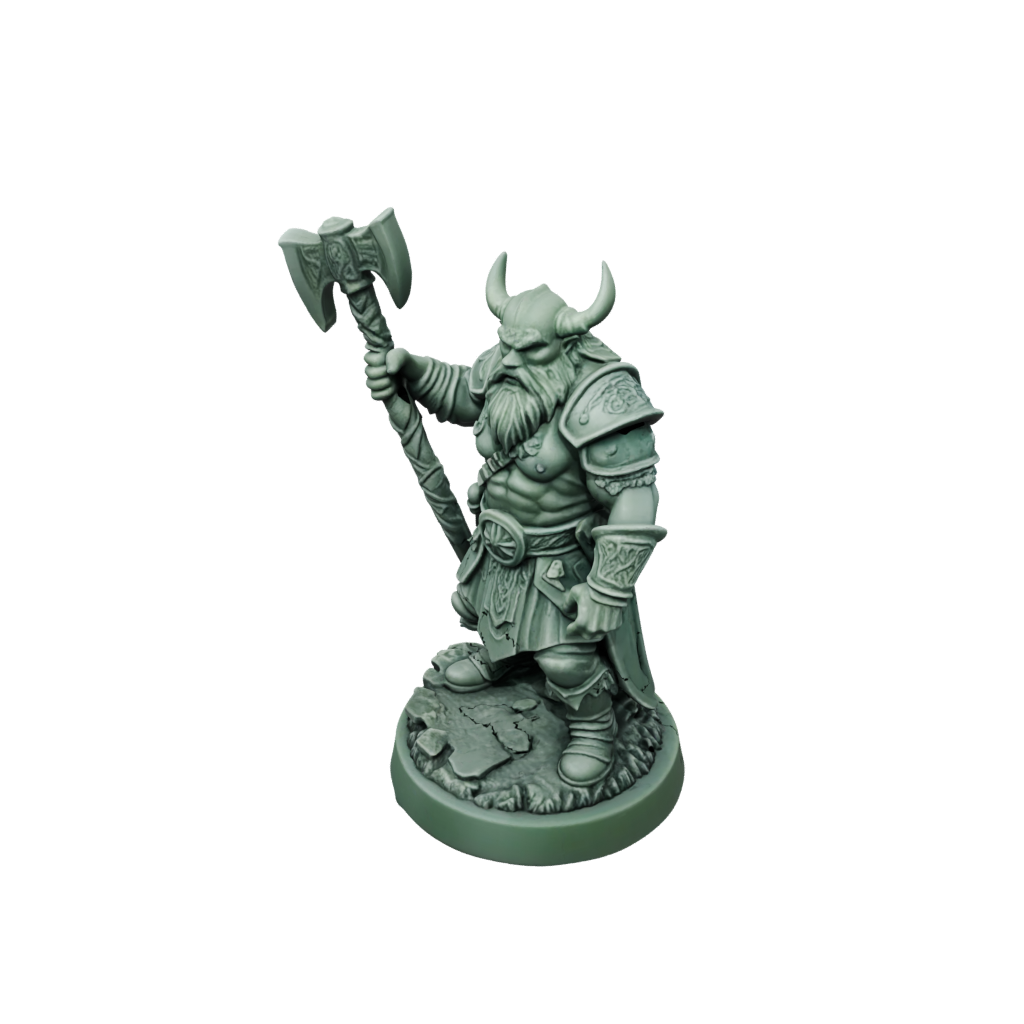 Glow Dwarf Warrior With Battleaxe