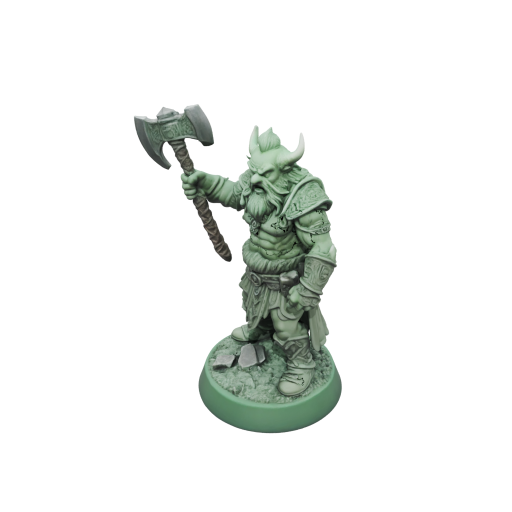 Glow Dwarf Warrior With Battleaxe
