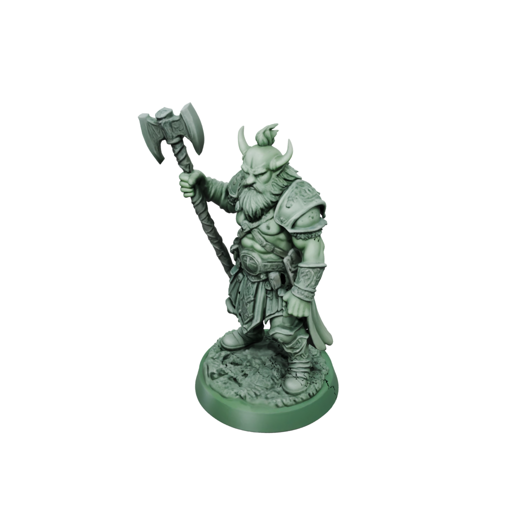 Glow Dwarf Warrior With Battleaxe