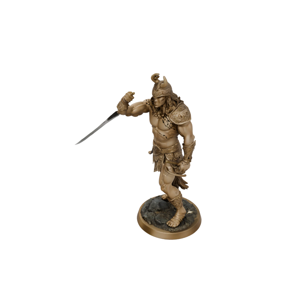 Gold Barbarian With Greatsword
