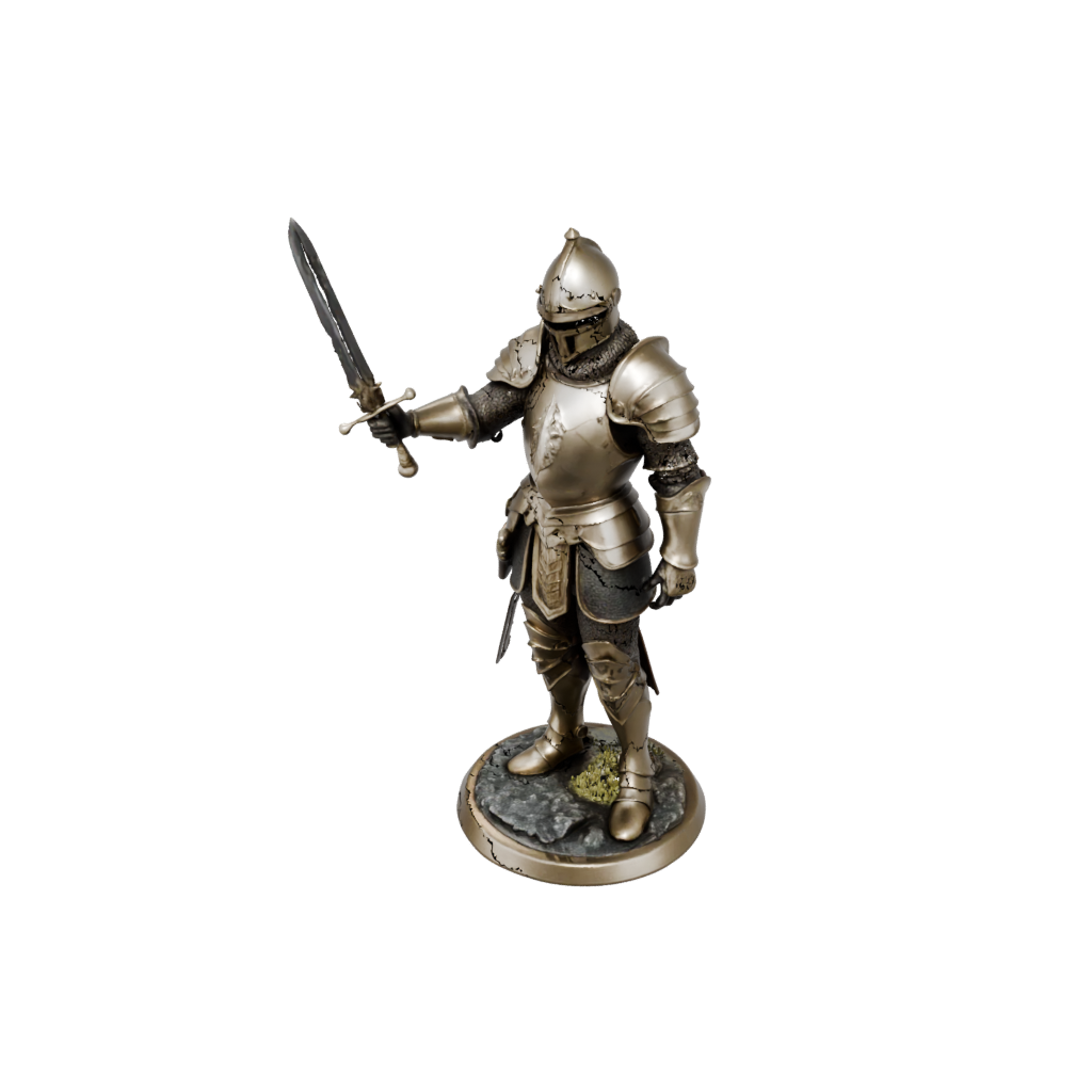 Gold Knight In Full Plate Armor