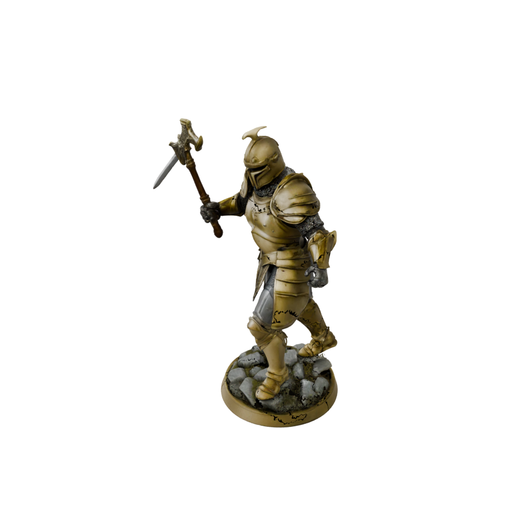 Gold Armored Paladin With War Maul