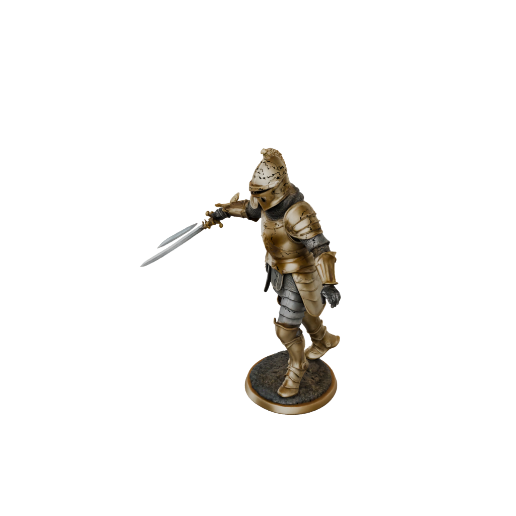 Gold Knight In Full Plate Armor