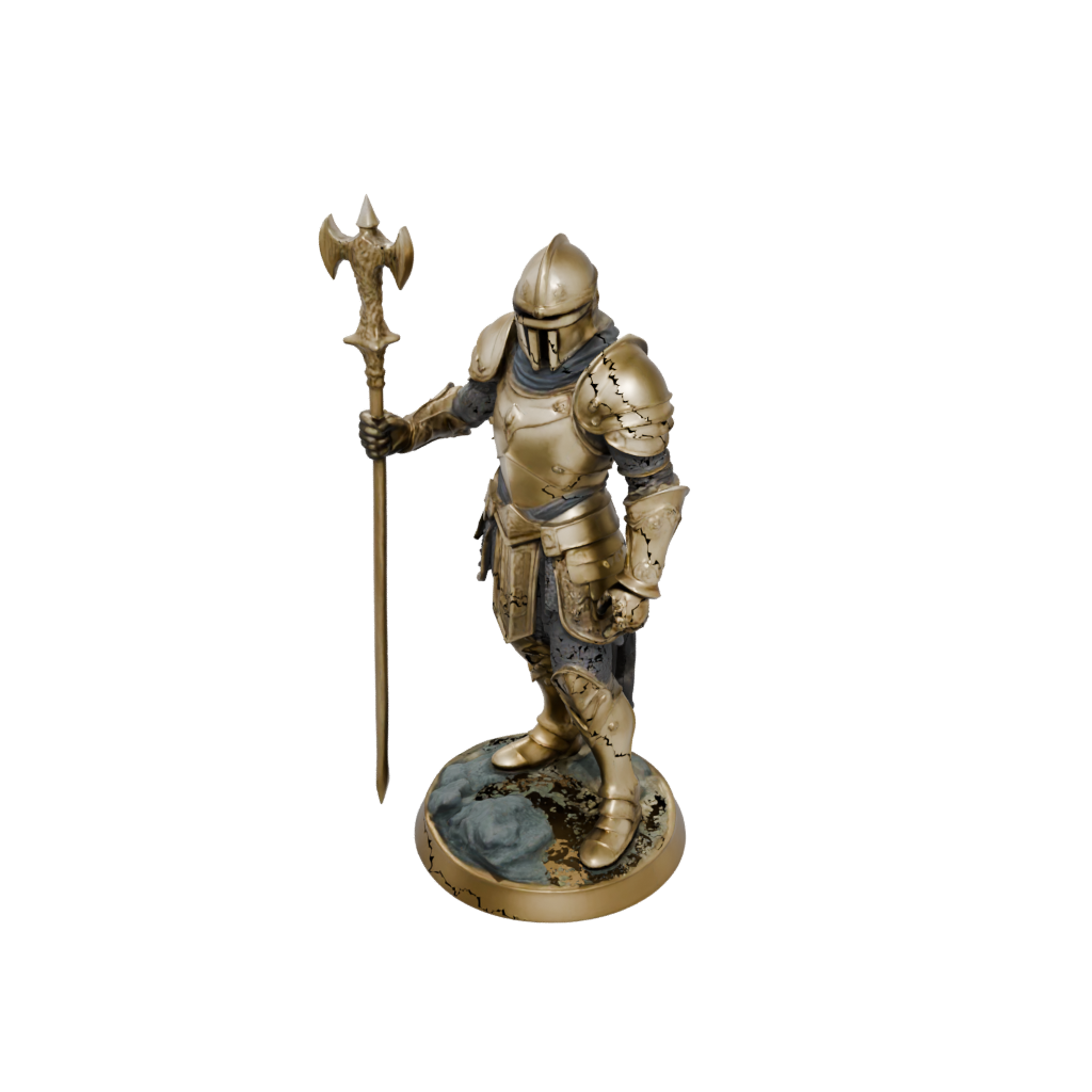 Gold Armored Paladin With War Maul