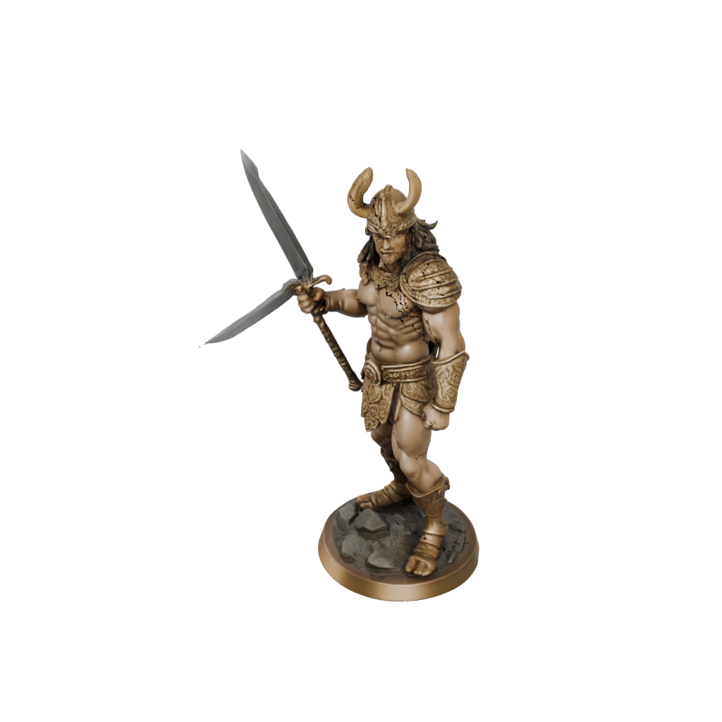 Gold Barbarian With Greatsword