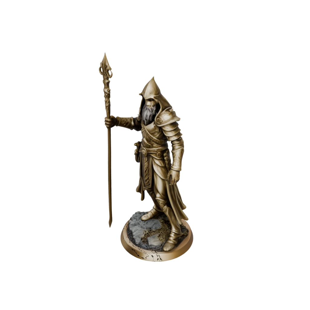 Gold Battle Wizard With Staff