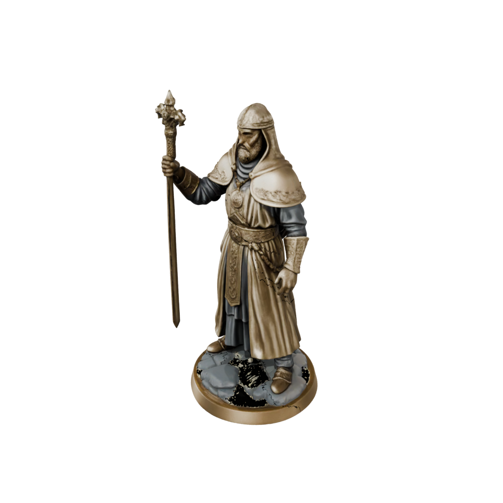 Gold Cleric Priest With Mace