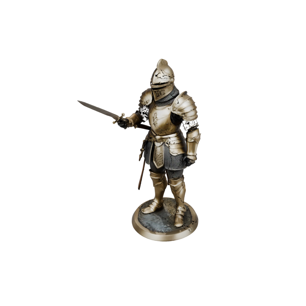 Gold Knight In Full Plate Armor