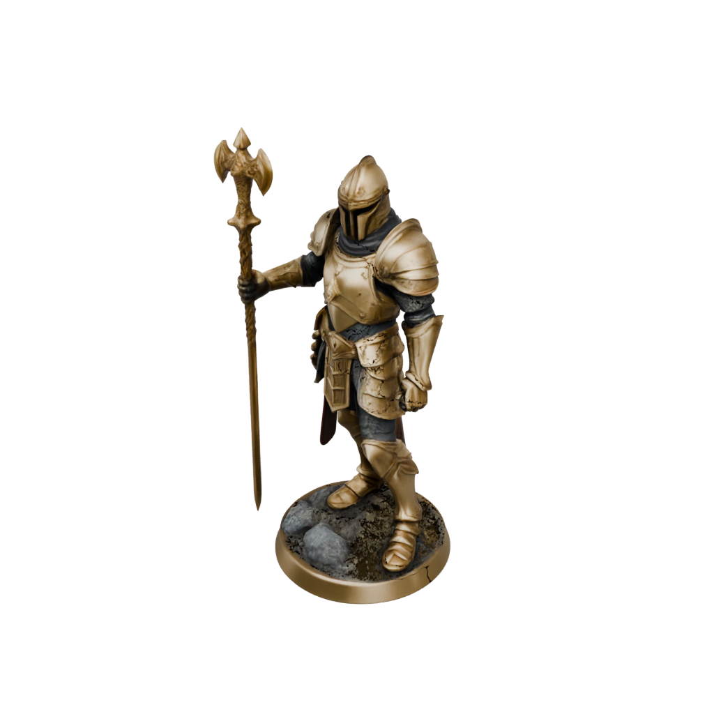 Gold Armored Paladin With War Maul