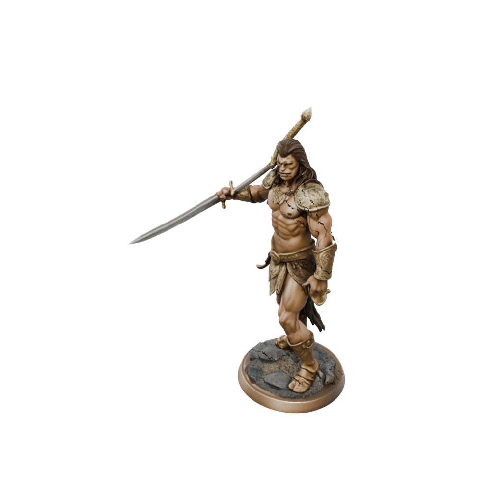 Gold Barbarian With Greatsword