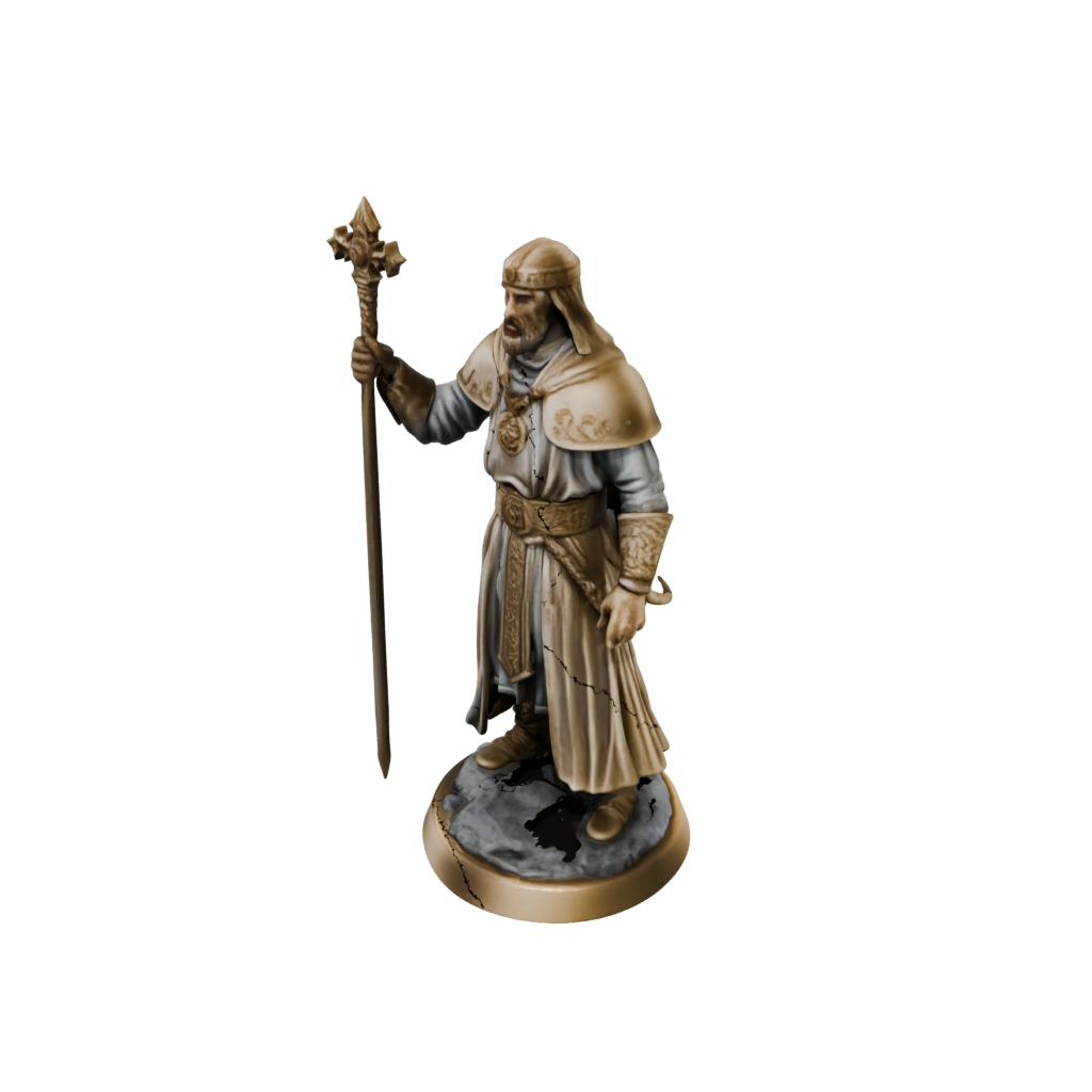 Gold Cleric Priest With Mace