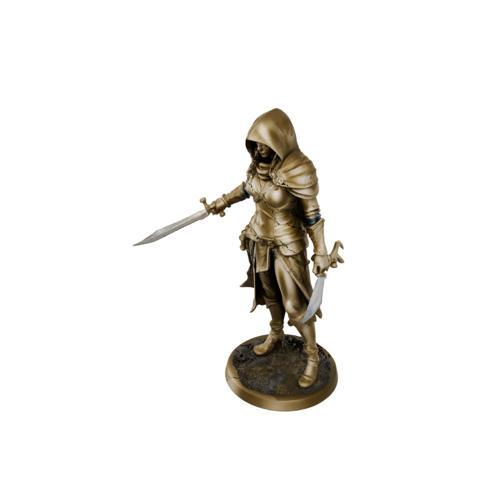 Gold Hooded Rogue With Daggers