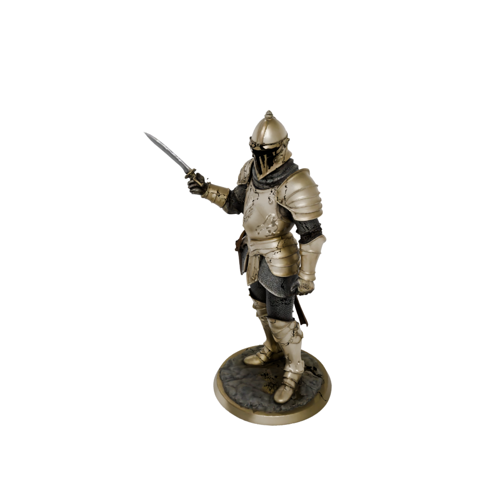 Gold Knight In Full Plate Armor