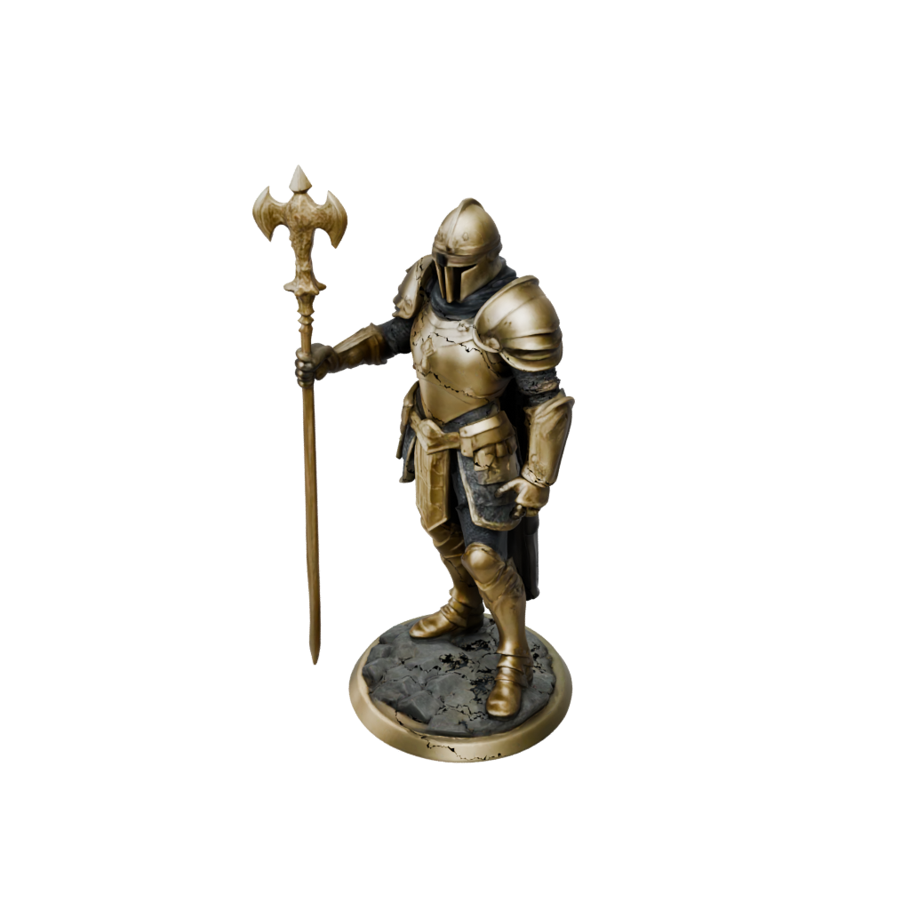 Gold Armored Paladin With War Maul