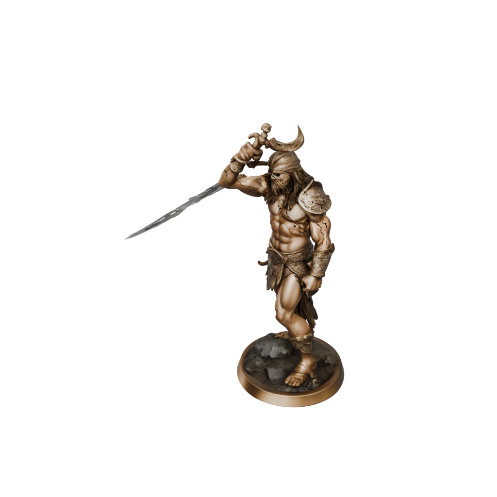 Gold Barbarian With Greatsword
