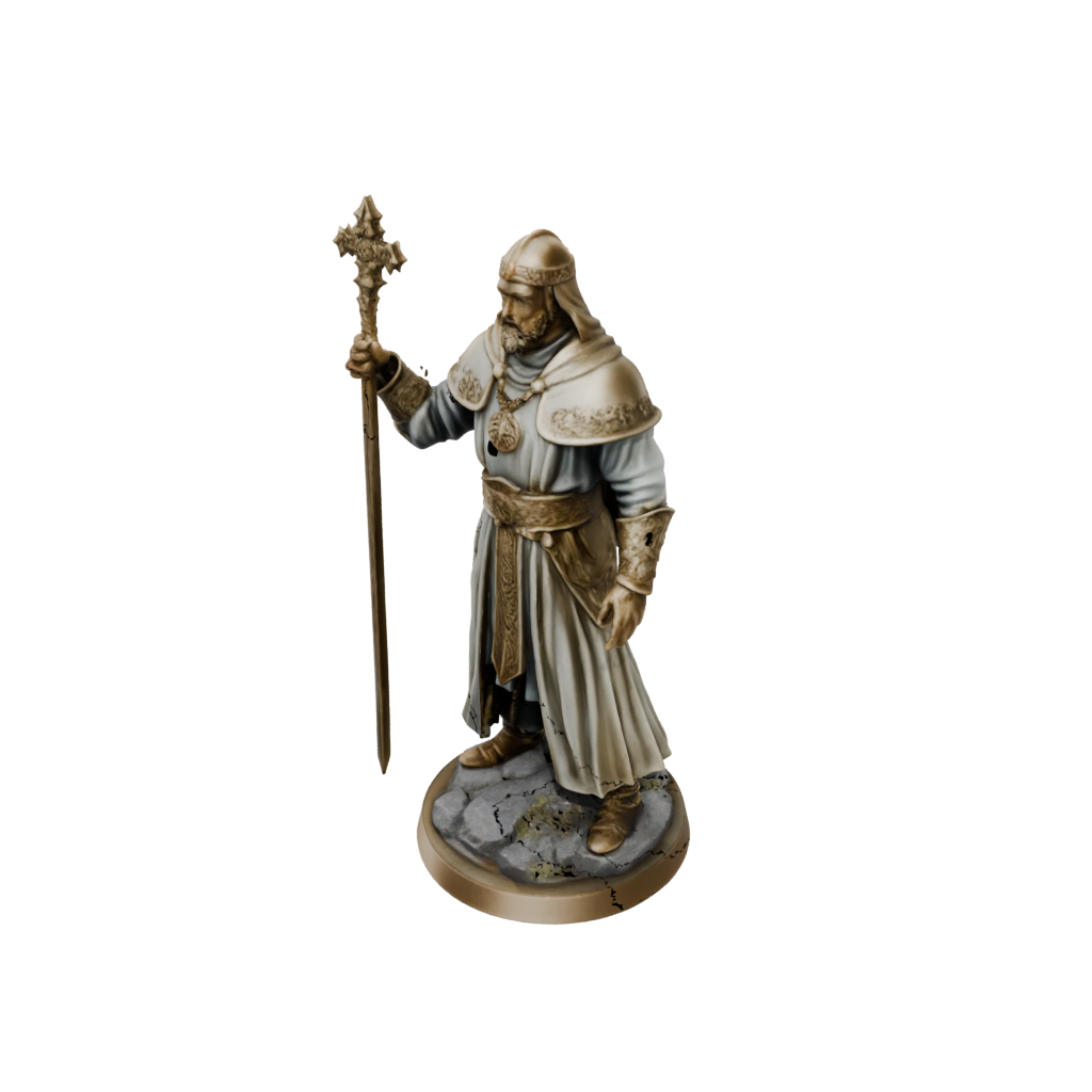 Gold Cleric Priest With Mace