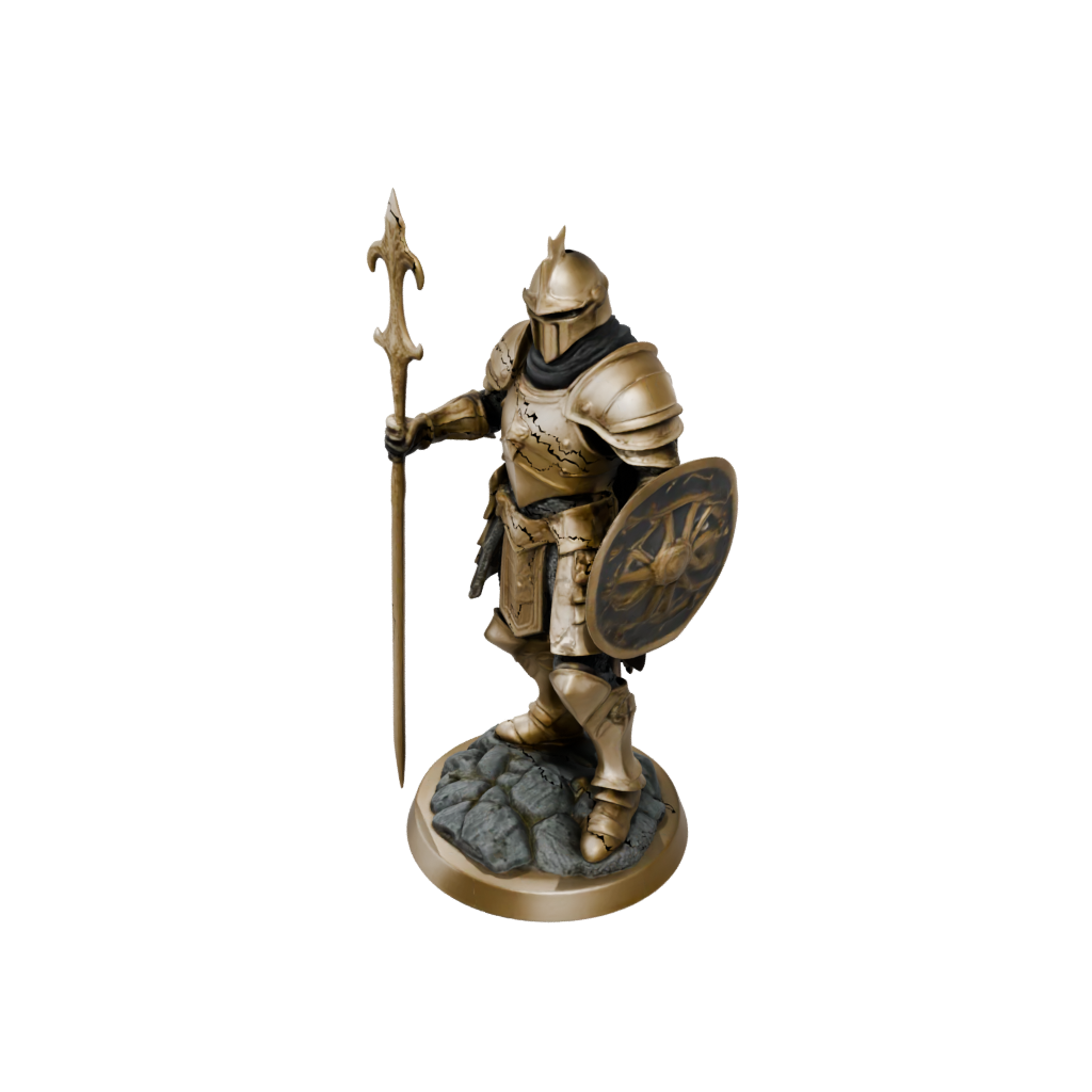 Gold Armored Paladin With War Maul