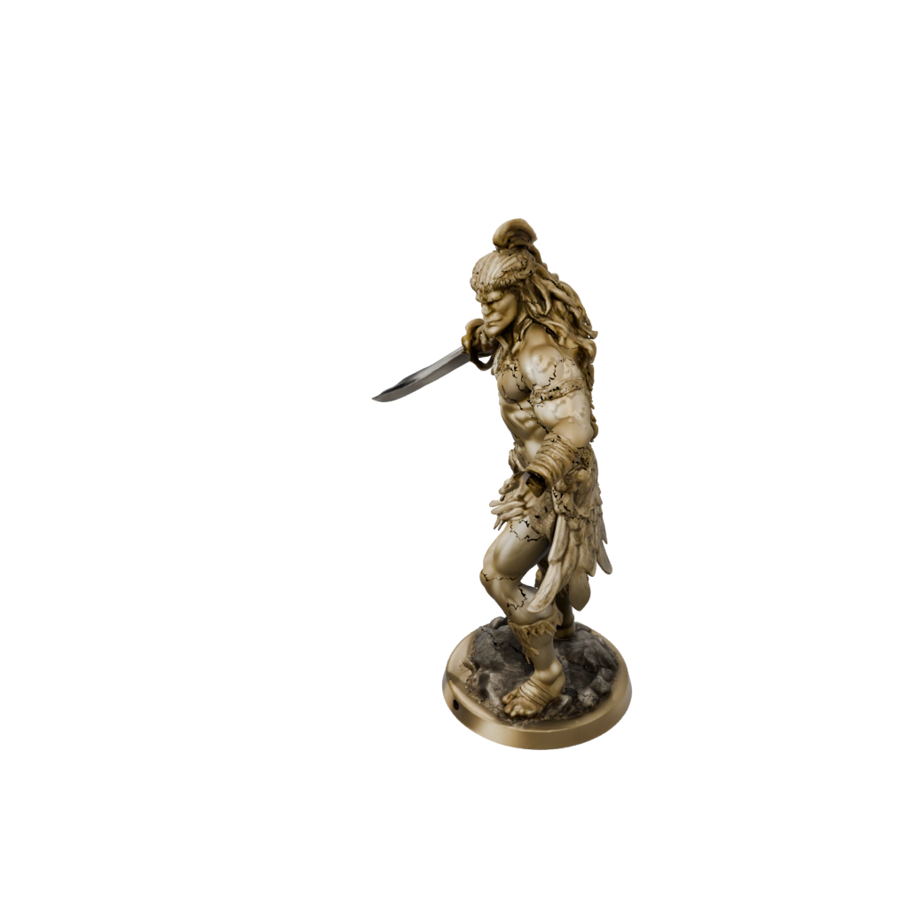 Gold Barbarian With Greatsword