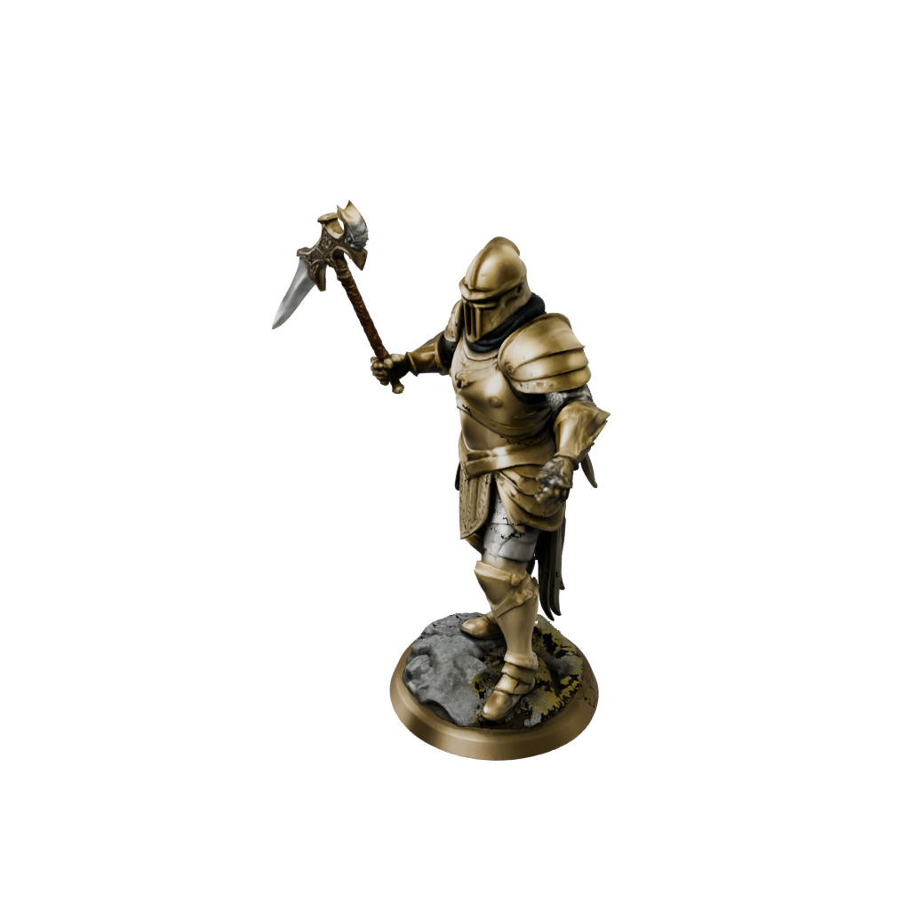 Gold Armored Paladin With War Maul