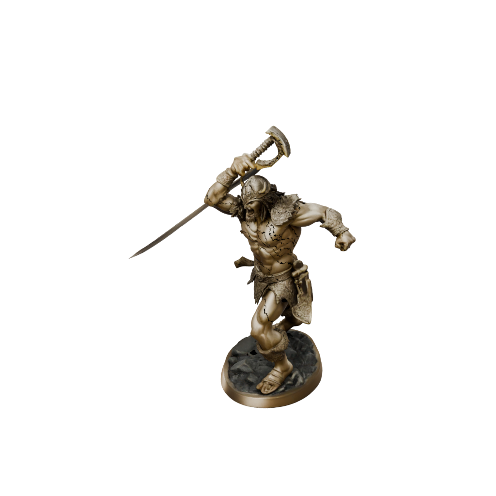 Gold Barbarian With Greatsword