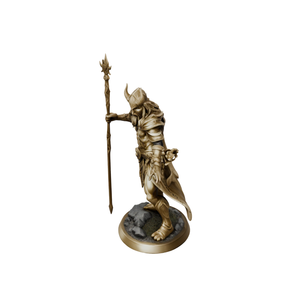 Gold Battle Wizard With Staff